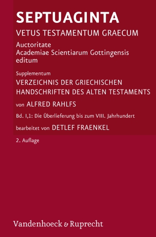 Verzeichnis der griechischen Handschriften des Alten Testaments