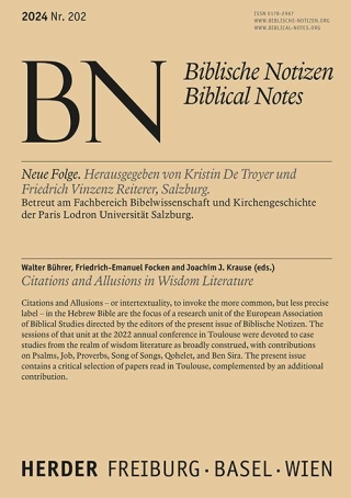 Citations and Allusions in Wisdom Literature