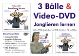 Video-DVD "Jonglieren lernen" plus Broschüre "Demenz und Alzheimer vorbeugen mit Jonglieren" plus 3 Jonglierbälle plus Jonglier-Anleitung