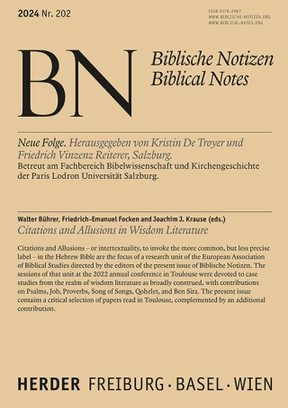 Citations and Allusions in Wisdom Literature