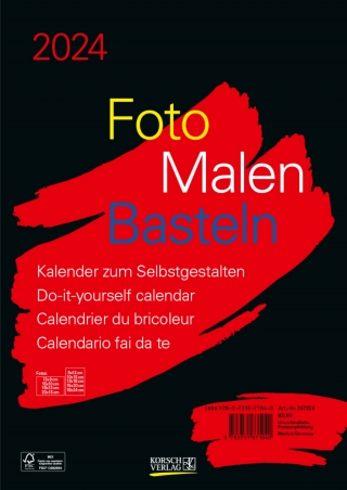 Foto-Malen-Basteln Bastelkalender A4 schwarz 2024