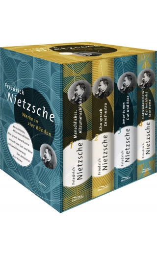 Friedrich Nietzsche, Werke in vier Bänden (Menschliches, Allzu Menschliches - Also sprach Zarathustra - Jenseits von Gut und Böse - Götzendämmerung/Der Antichrist/Ecce Homo) (4 Bände im Schuber)